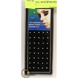 .925 SILVER L- BEND 1.5 MM MIXED CZ LOT OF 40