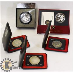 LOT OF 5 VARIOUS ROYAL CANADIAN MINT SILVER $1