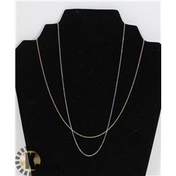 #10-STERLING SILVER NECKLACE 2PCS 18"