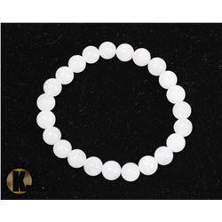 #68-SELENITE BEAD BRACELET 8mm/7.5"