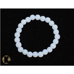 #88-MOON STONE BEAD BRACELET 8mm/7.5"