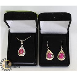 KASHMIRI RUBY NECKLACE AND EARRINGS SET