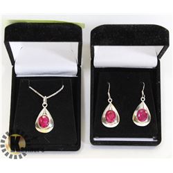 KASHMIRI RUBY NECKLACE AND EARRINGS SET