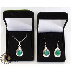 EMERALD NECKLACE AND EARRINGS SET