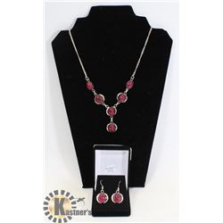 KASHMIRI RUBY NECKLACE AND EARRINGS SET
