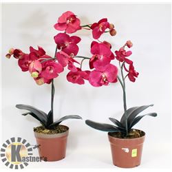 PAIR OF ARTIFICIAL ORCHIDS.