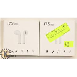 2 PAIRS OF I7S WHITE EARBUDS.