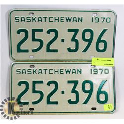 LOT OF 2 1970 SASKATCHEWAN LICENSE PLATES