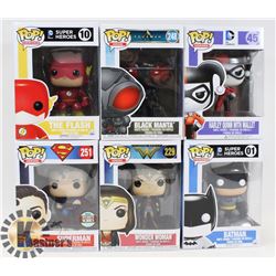 LOT OF 6 ASSORTED FUNKO POP VINYL FIGURES.