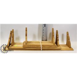 NEW 3PC PINE WOOD WALL SHELF SET, 12", 18" & 24"