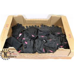 LOT OF BLACK GLOVES.