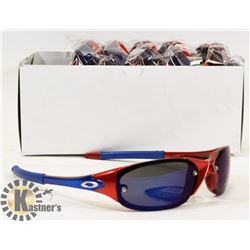 BOX OF OAKLEY STYLE DESIGNER SUNGLASSES