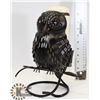 Image 1 : LARGE WROUGHT IRON OWL WITH CANDLE