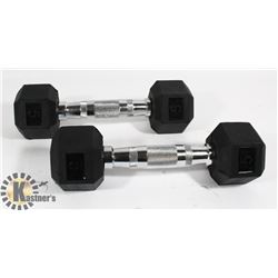 PAIR OF 5LB RUBBERIZED WEIGHTS