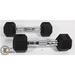 PAIR OF 5LB RUBBERIZED WEIGHTS