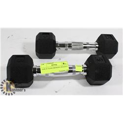 PAIR OF 5LB RUBBERIZED WEIGHTS