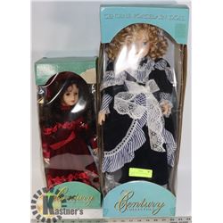 PAIR OF GENUINE PORCELAIN DOLLS