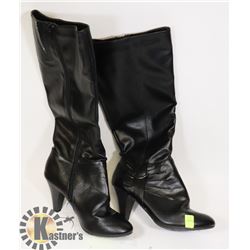 NEW BLACK FASHION BOOTS RIPPLES/W BUCKLE SIZE 7