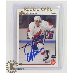 ERIC LINDROS SIGNED TEAM CANADA CARD.