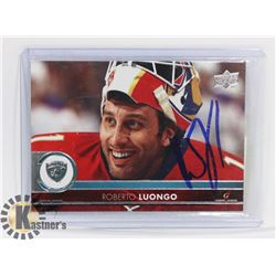 ROBERTO LUONGO AUTOGRAPHED FLORIDA PANTHERS CARD.