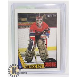 PATRICK ROY 1987-88 OPC CARD MONTREAL CANADIENS