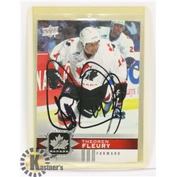 THEOREN FLEURY AUTOGRAPHED TEAM CANADA CARD.