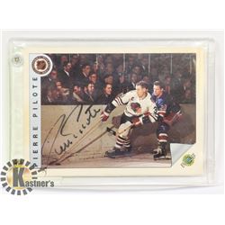 PIERRE PILOTE AUTOGRAPHED HOCKEY CARD,