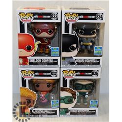 LOT OF 4 FUNKO POPS: BIG BANG THEORY-FUNKO SUMMER