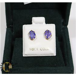 51) 10K YELLOW GOLD TANZANITE EARRINGS