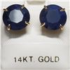 Image 2 : 14K YELLOW GOLD SAPPHIRE ENHANCED BLUE EARRINGS