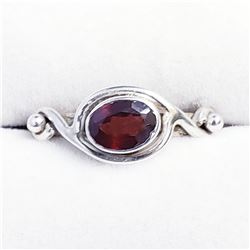 SILVER GARNET WITH JACKET RING