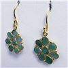 Image 2 : GOLD PLATED SILVER EMERALD EARRINGS