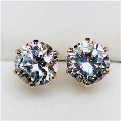 10K YELLOW GOLD CUBIC ZIRCONIA EARRINGS