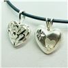 Image 3 : S/SIL 2 HEART SHAPED PENDANTS WITH CORD NECKLACE