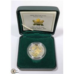 2004 STERLING SILVER EASTER LILY 50 CENT COIN