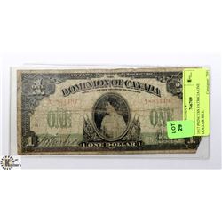 1917 DOMINION OF CANADA PRINCESS PATRICIA $1 BILL.