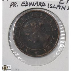 1871 PRINCE EDWARD ISLAND ONE CENT COIN.
