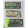 Image 1 : LOT OF 3 CANADIAN ONE DOLLAR BANK NOTES - 1937,