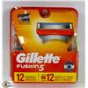 Image 1 : GILLETTE FUSION 5 RAZOR BLADES-12 CARTRIDGES