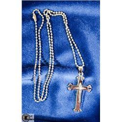 STAINLESS STEEL CROSS PENDANT WITH CHAIN