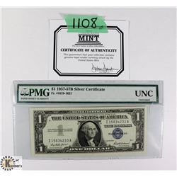 PMG GRADED UNC 1957-B SILVER CERTIFICATE