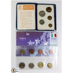 1971 BRITAIN AND 2002 ITALY EURO COIN SETS