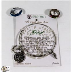EARTH ANGEL BRACELET AND 2 RINGS