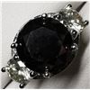 Image 2 : 49) 14K WHITE GOLD BLACK DIAMOND RING,