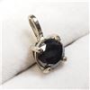 Image 1 : 57) 14K WHITE GOLD BLACK DIAMOND PENDANT,