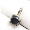 Image 2 : 57) 14K WHITE GOLD BLACK DIAMOND PENDANT,