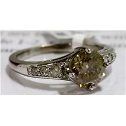 28) 14K WHITE GOLD DIAMOND RING,