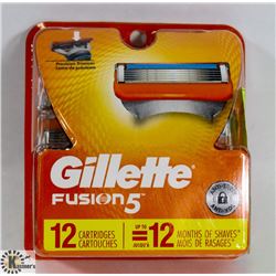 GILLETTE FUSION 5 RAZOR BLADES-12 CARTRIDGES