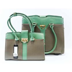 2PC P&D GREEN & BLACK TRAVEL BAGS.
