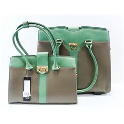 2PC P&D GREEN & BLACK TRAVEL BAGS.